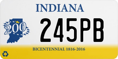 IN license plate 245PB