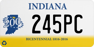 IN license plate 245PC