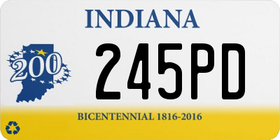 IN license plate 245PD