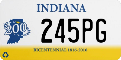 IN license plate 245PG