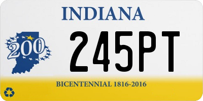 IN license plate 245PT