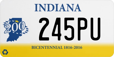 IN license plate 245PU