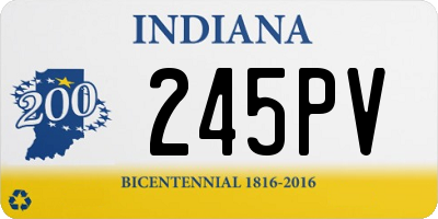 IN license plate 245PV