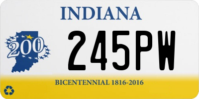 IN license plate 245PW