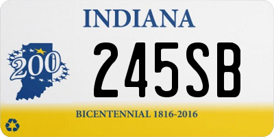 IN license plate 245SB