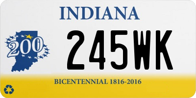 IN license plate 245WK