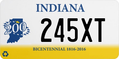 IN license plate 245XT