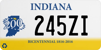 IN license plate 245ZI