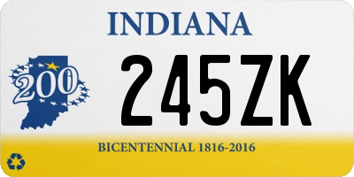 IN license plate 245ZK