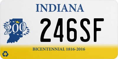 IN license plate 246SF