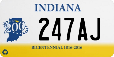 IN license plate 247AJ