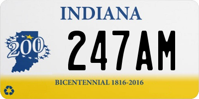 IN license plate 247AM