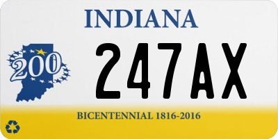 IN license plate 247AX