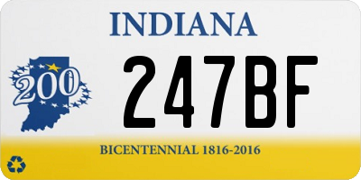 IN license plate 247BF