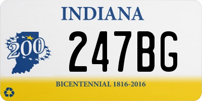 IN license plate 247BG