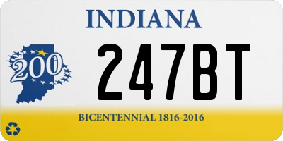 IN license plate 247BT