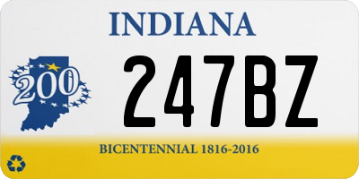 IN license plate 247BZ