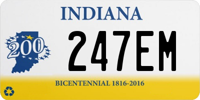 IN license plate 247EM