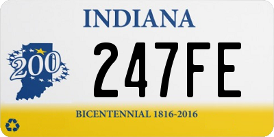 IN license plate 247FE