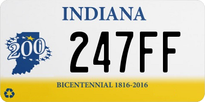 IN license plate 247FF