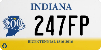 IN license plate 247FP