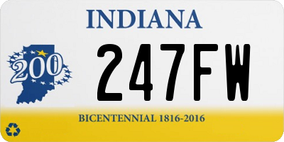 IN license plate 247FW