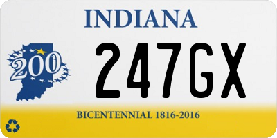 IN license plate 247GX