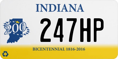 IN license plate 247HP