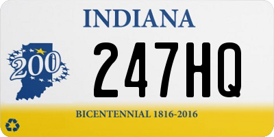 IN license plate 247HQ