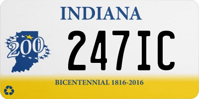 IN license plate 247IC