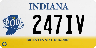 IN license plate 247IV