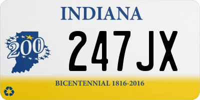 IN license plate 247JX