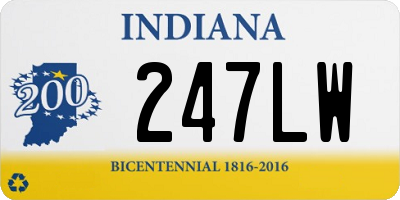 IN license plate 247LW