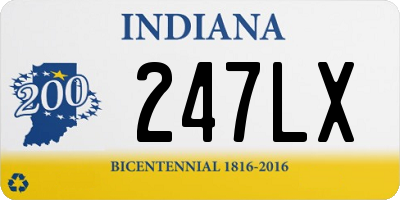 IN license plate 247LX