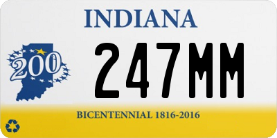 IN license plate 247MM