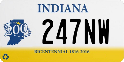 IN license plate 247NW