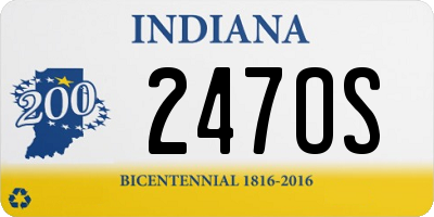 IN license plate 247OS