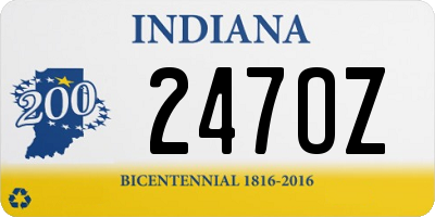 IN license plate 247OZ