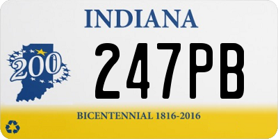 IN license plate 247PB