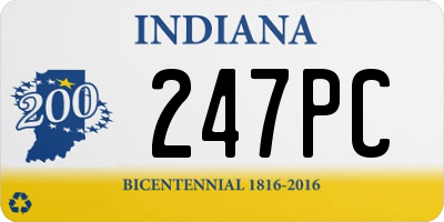 IN license plate 247PC