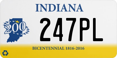 IN license plate 247PL