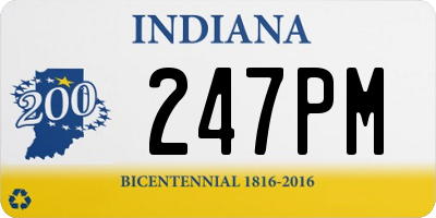 IN license plate 247PM