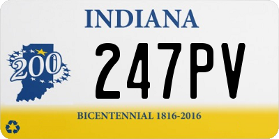 IN license plate 247PV