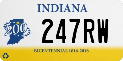 IN license plate 247RW