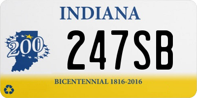 IN license plate 247SB