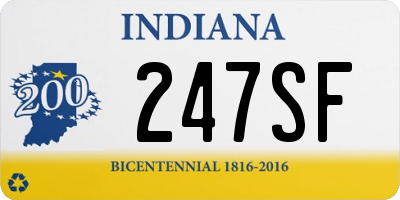 IN license plate 247SF