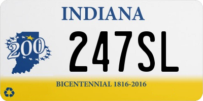 IN license plate 247SL