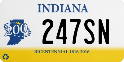 IN license plate 247SN