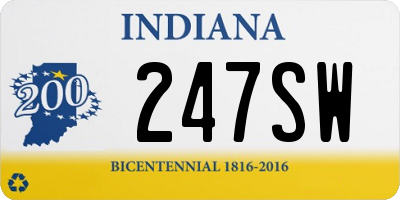 IN license plate 247SW