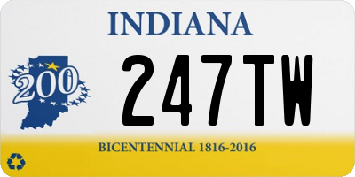 IN license plate 247TW